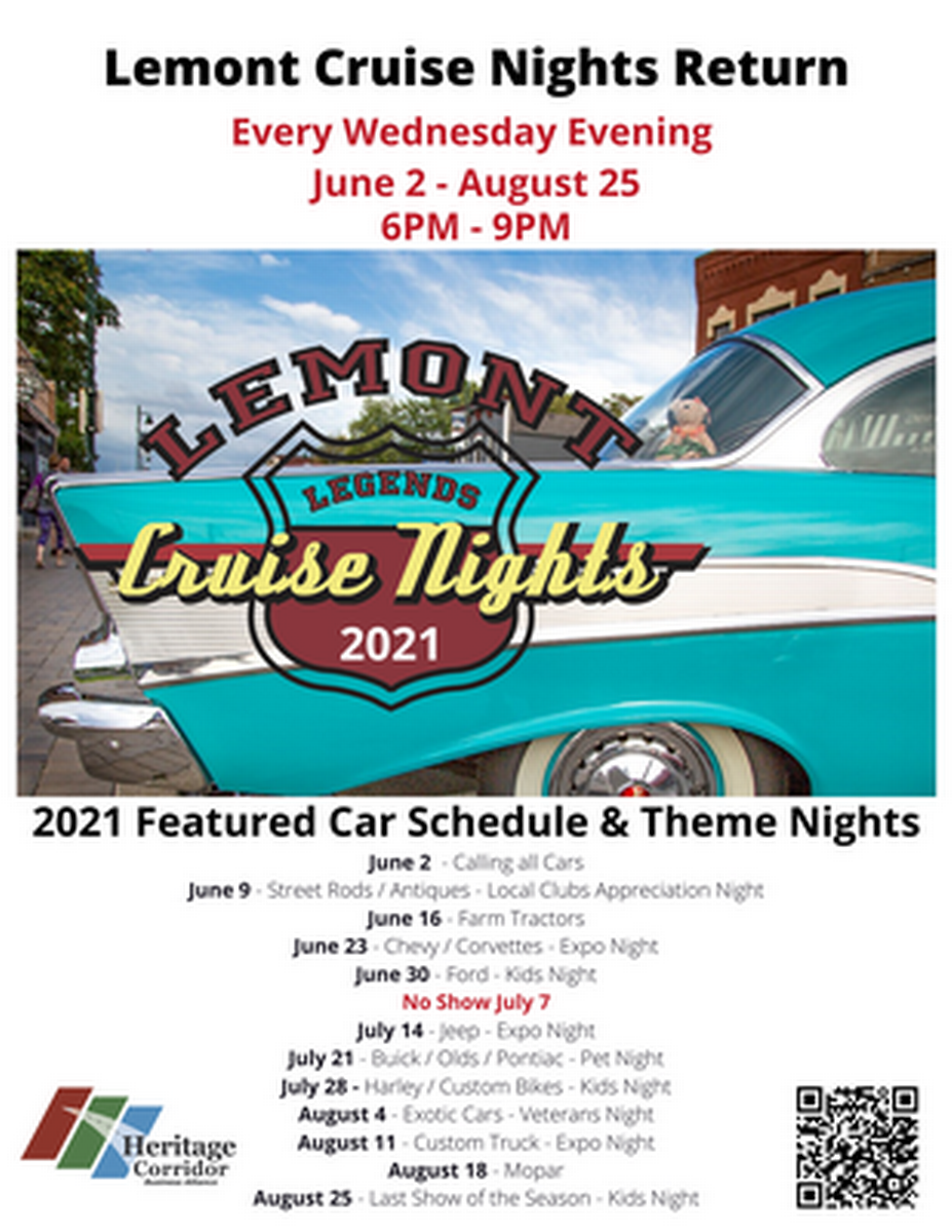 2021 Lemont Legends Cruise Nights Sponsorship Jun 2, 2021